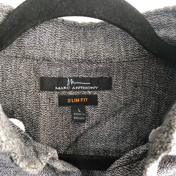 Marc Anthony Button Up sz L Mens Gray - Picture 3 of 5